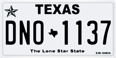 TX license plate DNO1137