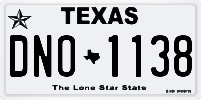 TX license plate DNO1138