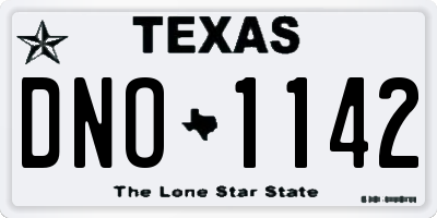 TX license plate DNO1142