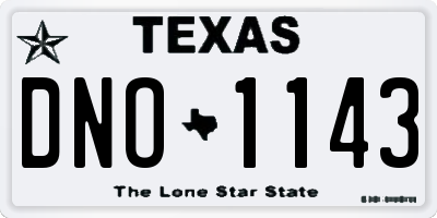 TX license plate DNO1143