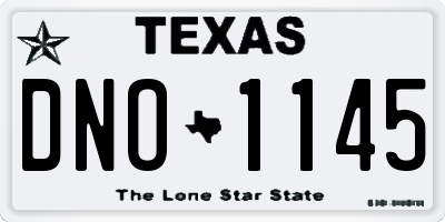 TX license plate DNO1145