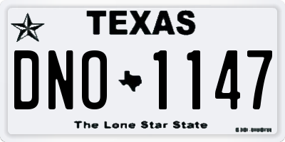TX license plate DNO1147