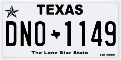 TX license plate DNO1149