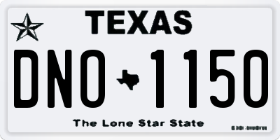 TX license plate DNO1150