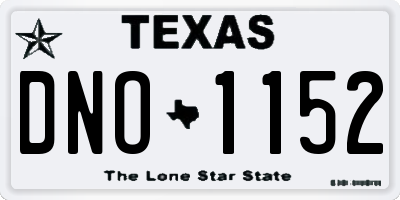 TX license plate DNO1152