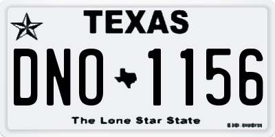 TX license plate DNO1156