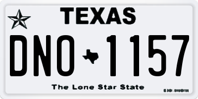 TX license plate DNO1157