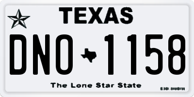 TX license plate DNO1158