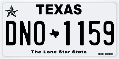 TX license plate DNO1159