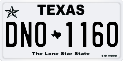 TX license plate DNO1160