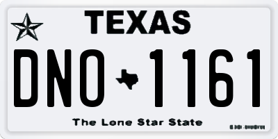 TX license plate DNO1161