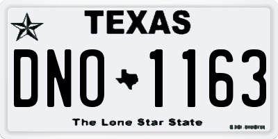 TX license plate DNO1163