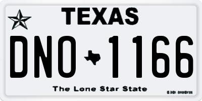 TX license plate DNO1166