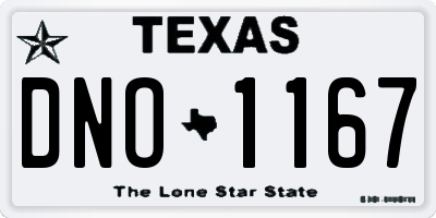 TX license plate DNO1167