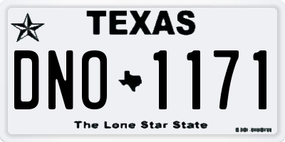 TX license plate DNO1171