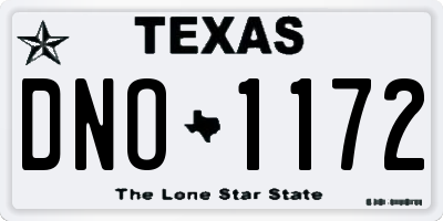 TX license plate DNO1172