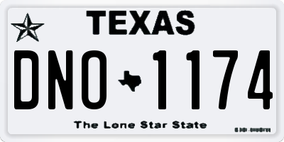 TX license plate DNO1174