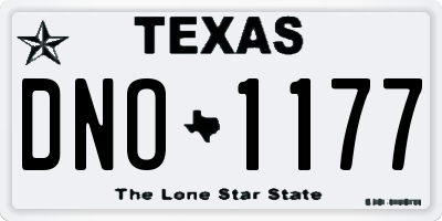 TX license plate DNO1177