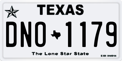 TX license plate DNO1179