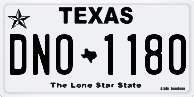 TX license plate DNO1180