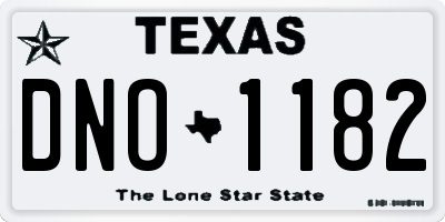 TX license plate DNO1182