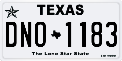 TX license plate DNO1183