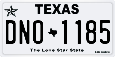 TX license plate DNO1185