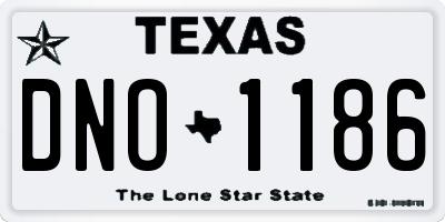 TX license plate DNO1186