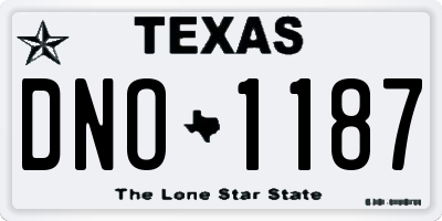 TX license plate DNO1187