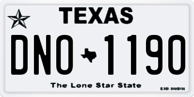 TX license plate DNO1190