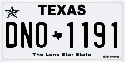 TX license plate DNO1191