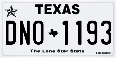 TX license plate DNO1193