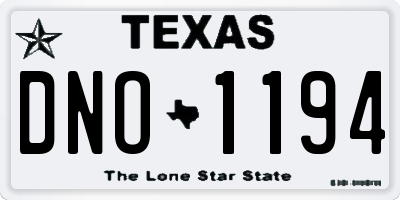 TX license plate DNO1194