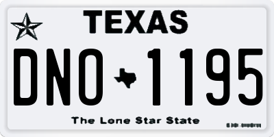 TX license plate DNO1195