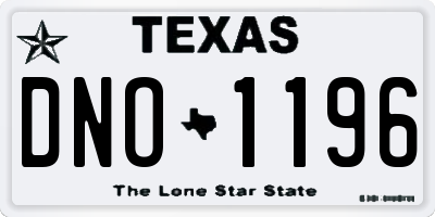 TX license plate DNO1196