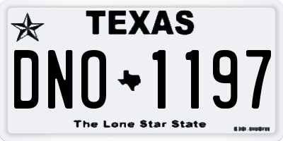 TX license plate DNO1197