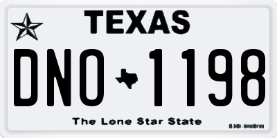 TX license plate DNO1198