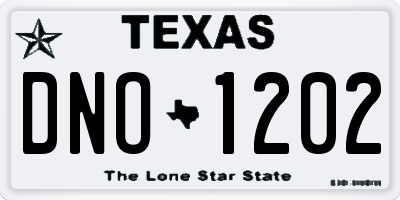 TX license plate DNO1202