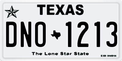 TX license plate DNO1213