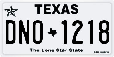TX license plate DNO1218