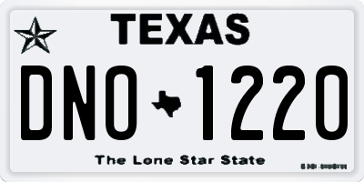 TX license plate DNO1220