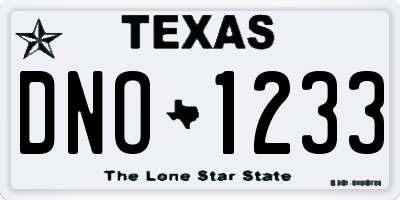 TX license plate DNO1233