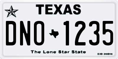 TX license plate DNO1235