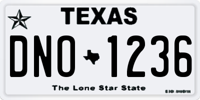 TX license plate DNO1236