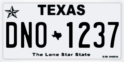 TX license plate DNO1237