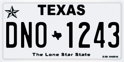 TX license plate DNO1243