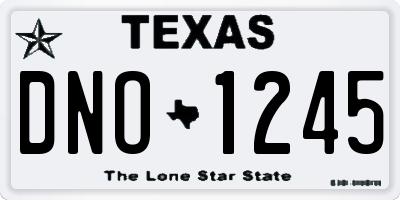 TX license plate DNO1245