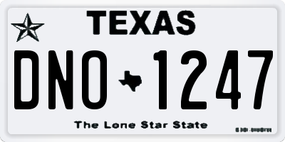 TX license plate DNO1247