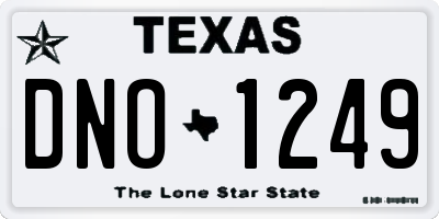 TX license plate DNO1249