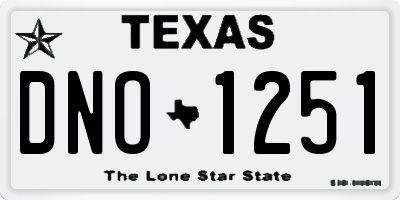 TX license plate DNO1251